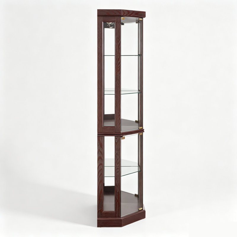 Vitrine d'angle éclairée, Cerise foncée