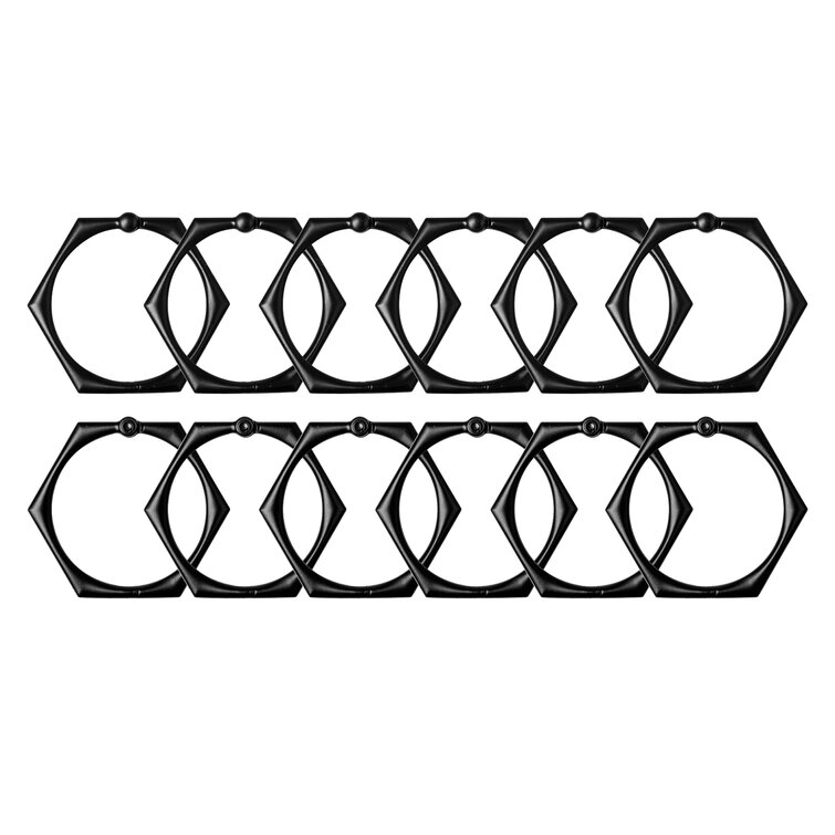 Utopia Alley Black Steel Single Shower Curtain Hooks (12-Pack) in the Shower  Rings & Hooks department at
