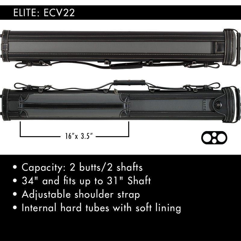 2'10" Pool Cue Case, Gray
