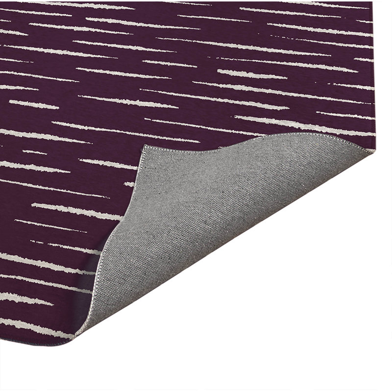 Tapis de cuisine à profil bas Lak, Aubergine, Rectangle 5 pi x 7 pi