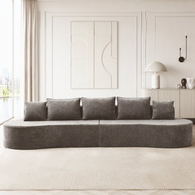 Modern Curved Modular Sectional Sofa with Compressed Sponge, Fully Assembled