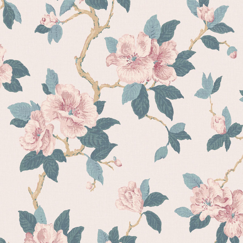 Papier peint en lin Laura Ashley Maya, Crème, crème