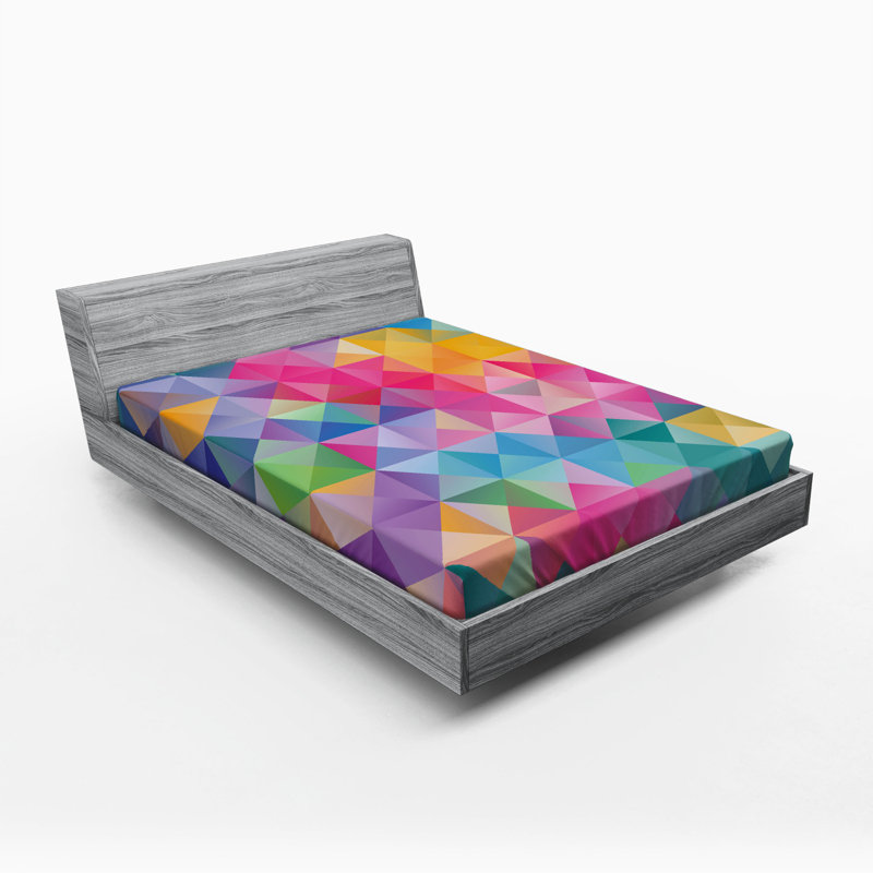 Microfiber Geometric Fitted Sheet, Full Fitted Sheet