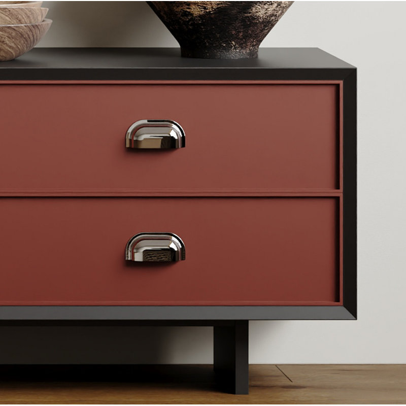 Meuble télé Minimalist Creative, H 20,08 po x L 86,61 po x l 15,75 po, Noir / Rouge
