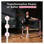 Barre double réglable 4 pi avec structure en acier et mains courantes en bois, rose