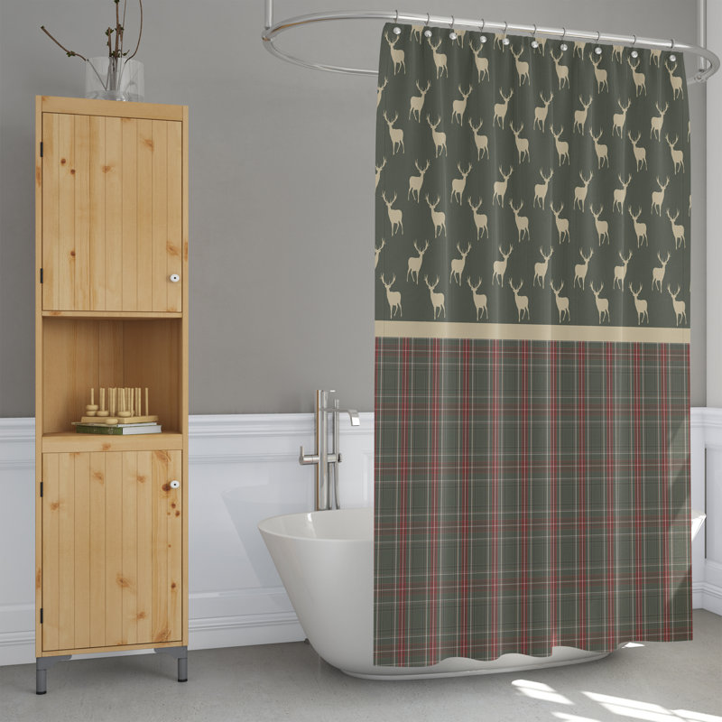 Rideau de douche simple, Vert, H 93 po x l 70 po