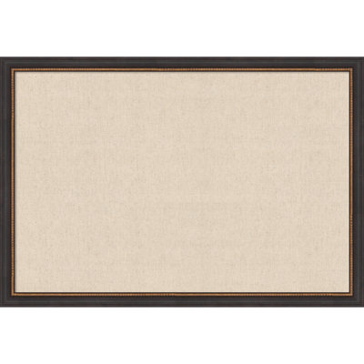  Framed Fabric Pinboard, Natural Linen by The Creative Bunch Studio Printed Bulletin Board for Use as a Vision Board or Wall Organization