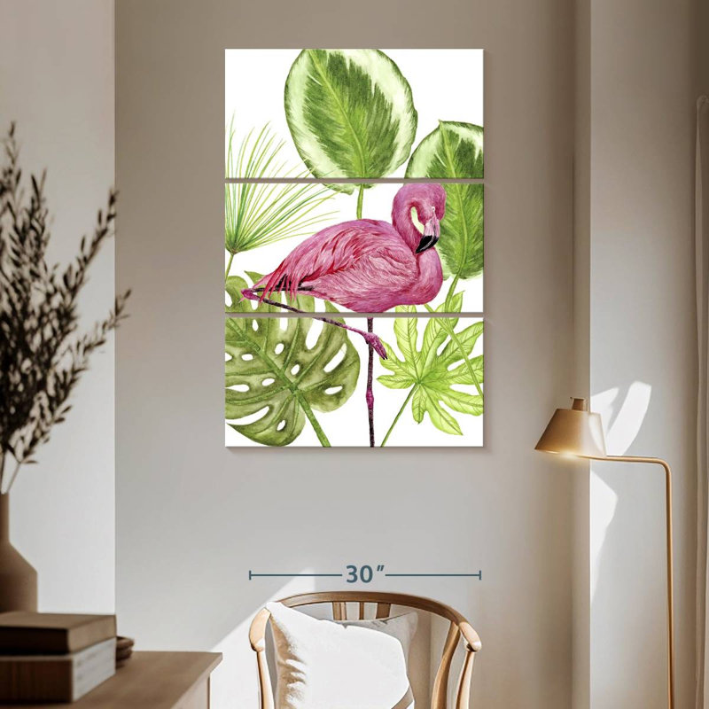 Brampt Pink Tropical Flamingo II, 65" H x 42" W