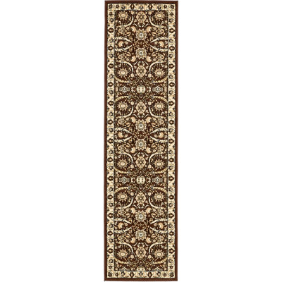 Britannia Floral Brown Area Rug