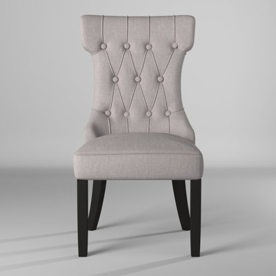 Anse Upholstered Side Chairs, Light Grey/Black