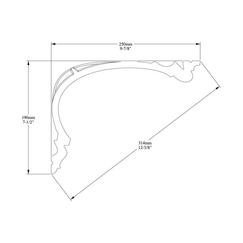 9-7/8 in x 7-1/2 in x 78-3/4 in Primed White Plain Polyurethane Crown Moulding