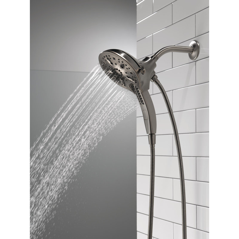 Pomme de douche double 2,5 GPM avec technologie H2Okinetic, Noir métallique