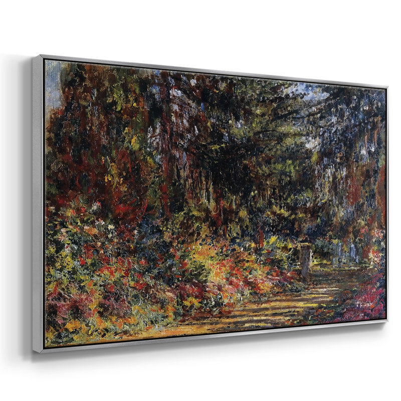 " Path At Giverny, 1902 ", 25" H x 37" W x 2" D, Silver