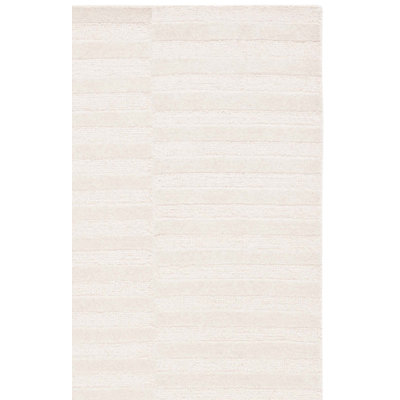 Tapis ivoire en laine / coton touffeté à la main ébène