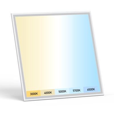 1 Pack 2x2 LED Flat Panel Light, 5 CCT Selectable (3000K-6500K), 5 Wattage (30-50W), 5500Lm, 0-10V Dimmable, 120-277V, Drop Ceiling Light for Commercial & Home