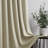 Leming 100% Polyester Burlap Blackout Curtains for Bedroom Back Tab Curtains 2 Panels Set-551796427-551796429