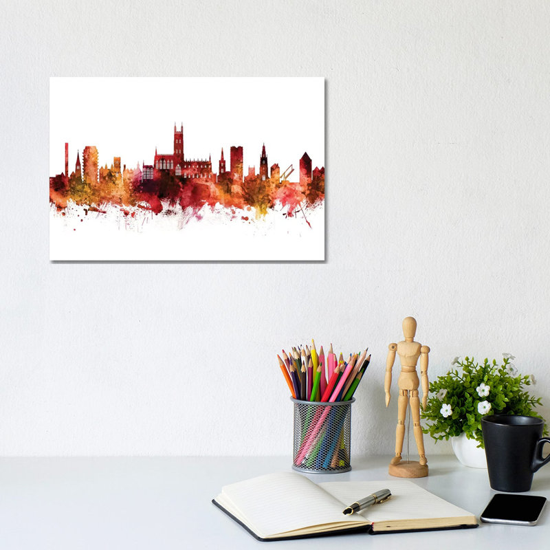 Gloucester, England Skyline by Michael Tompsett - Wrapped Canvas Gallery-Wrapped Canvas Giclée, 20.32 cm H x 30.48 cm W