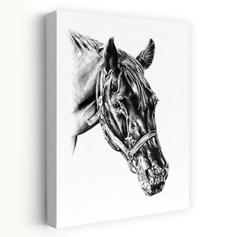 Impression d'art mural cheval majestueux contemporain, H 18 po x l 12 po