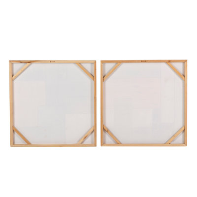 Abstract Set 2 Canvas 40% Hand Painted 60X3X60 Cm - 2 Piece Wrapped Canvas Print Set