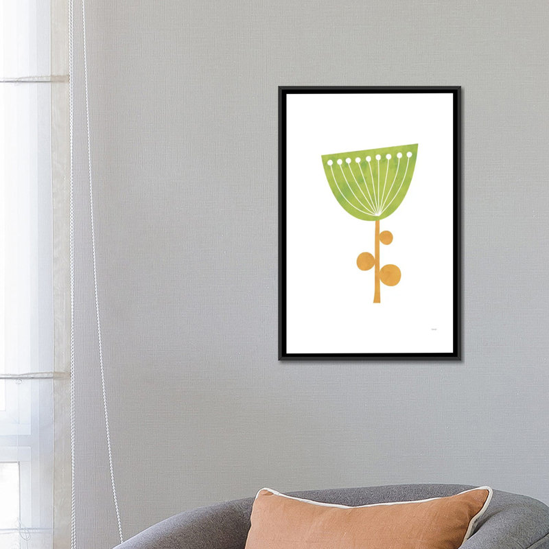 «Modern Flowers III», impression sur toile, H 26 po x l 18 po x P 1,5 po, Toile avec cadre noir, Pas de tapis