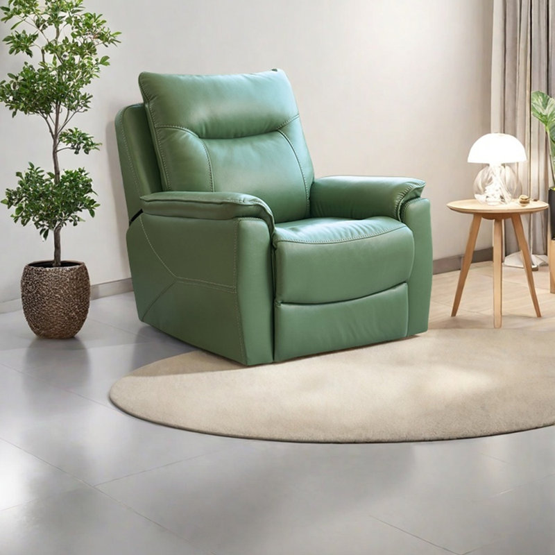 Ergonomic light luxury faux leather lounge chair, Green