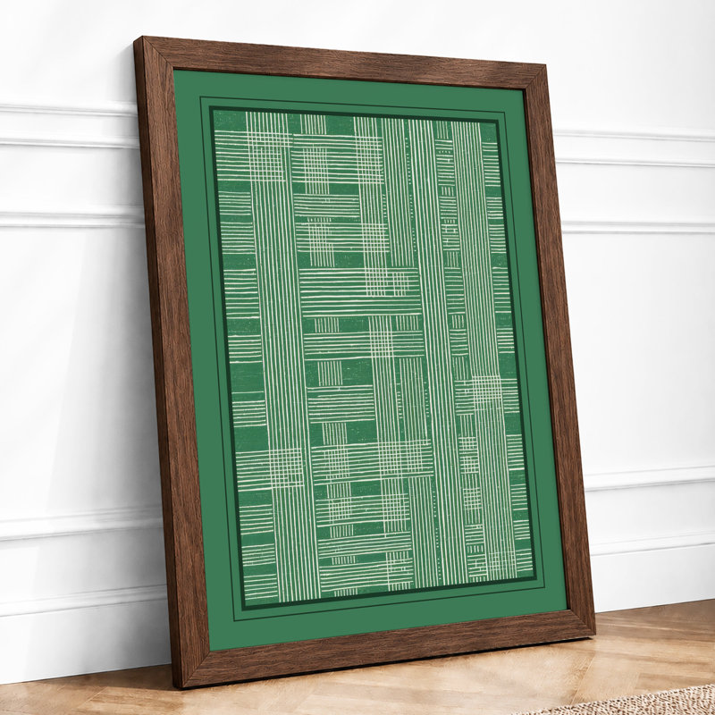 Circuit Board Grid Industrial - Framed Print, A2 - 59.4 x 42.0 cm, Walnut