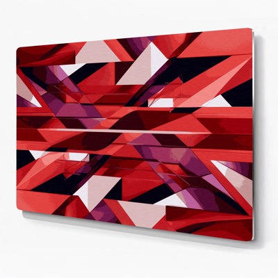 Geometric Abstraction 75 Red Metal Wall Art