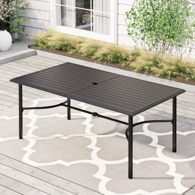 Rectangular Iron Outdoor Dining Table Yes , 67 " W 38 " D