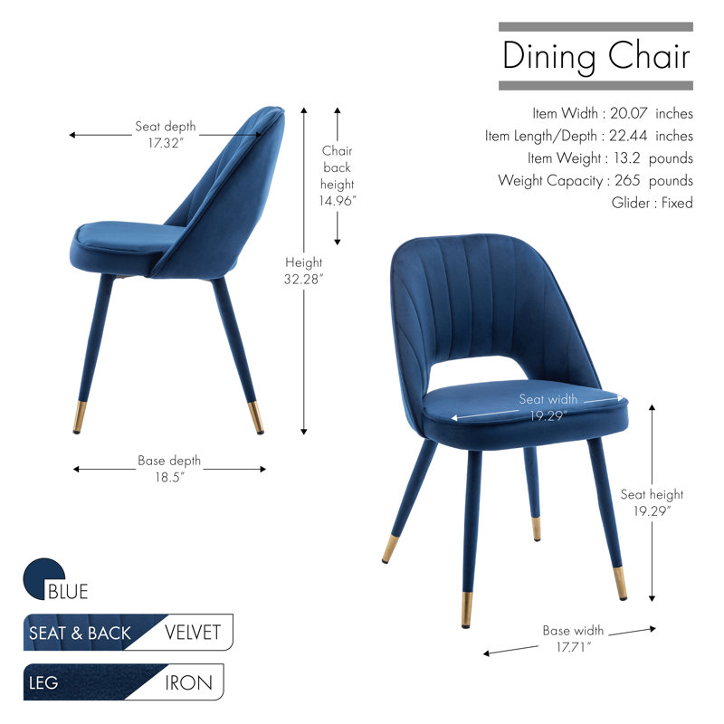 Alaetra Upholstered Dining Chair, Blue