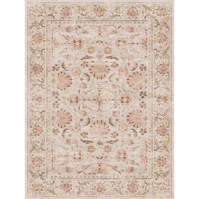 Bazaar Beige Easy to Clean Vinyl Rug