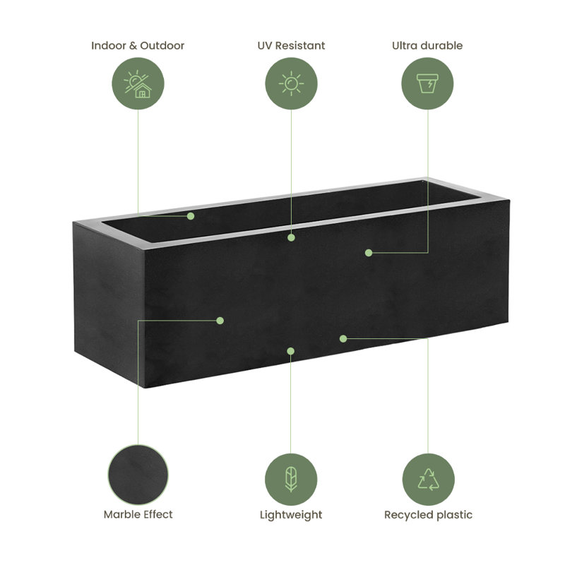 Benedikta Pot Planter, Marbled Black