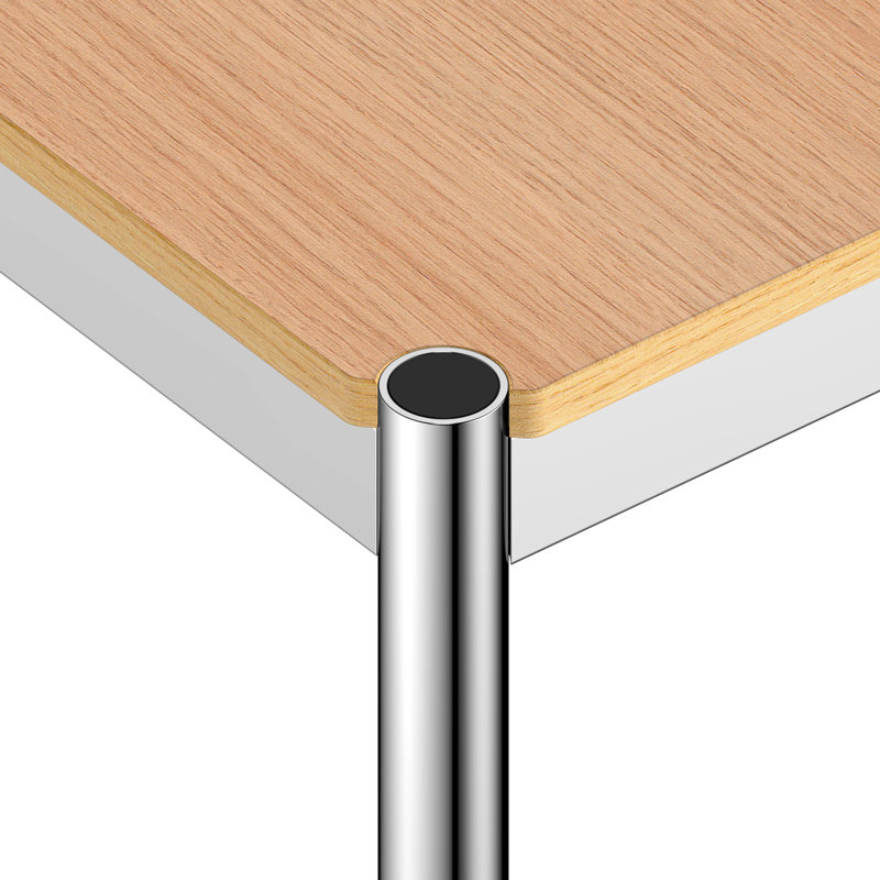Brothir 39.4'' Wood Top Square Coffee Table with Stainless Steel Base 3 Min to Assemble, Light Yellow Wood