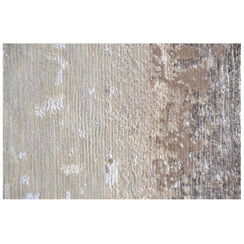 Abstract Area Rug in Taupe, Incorrect Rectangle 6'2" x 9'3"