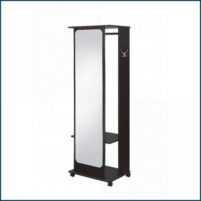 Arbre d'entrée, espresso moderne avec rangement, miroir et amp; Roulettes | Espresso | Bois synthétique