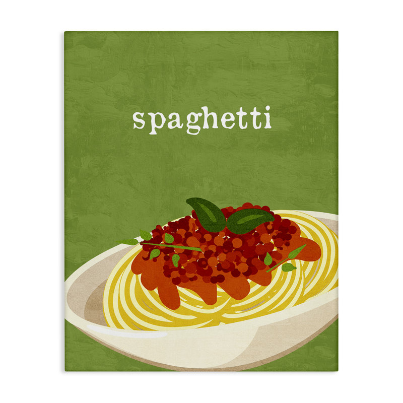 Toile Spaghetti Italian Cuisine, conception de Kim Allen, H 48 po x l 36 po