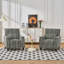 Fauteuil d'appoint rayé vert et blanc avec accoudoirs et garniture cloutée
