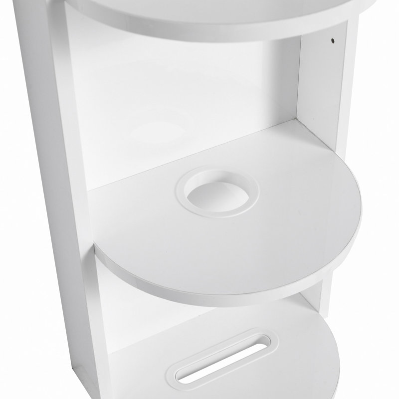 12" Bathroom Wall-Mounted Storage Rack, Float Mounting Design, Glossy White