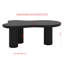 Table basse de 44 po x 25,9 po à assemblage facile avec plateau de 1,5 po d'épaisseur, table de bout irrégulière de style crème avec 3 pieds robustes, table centrale élégante avec bord rond pour le salon-994774286