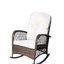 Meuble à bascule Pe avec beaucoup d'espace et coussin gris - Siège de patio doux pour l'extérieur