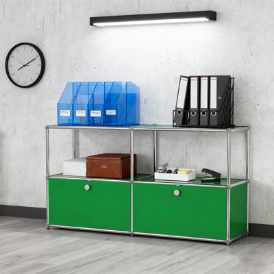 Armoire de rangement modulaire en métal avec tablettes réglables