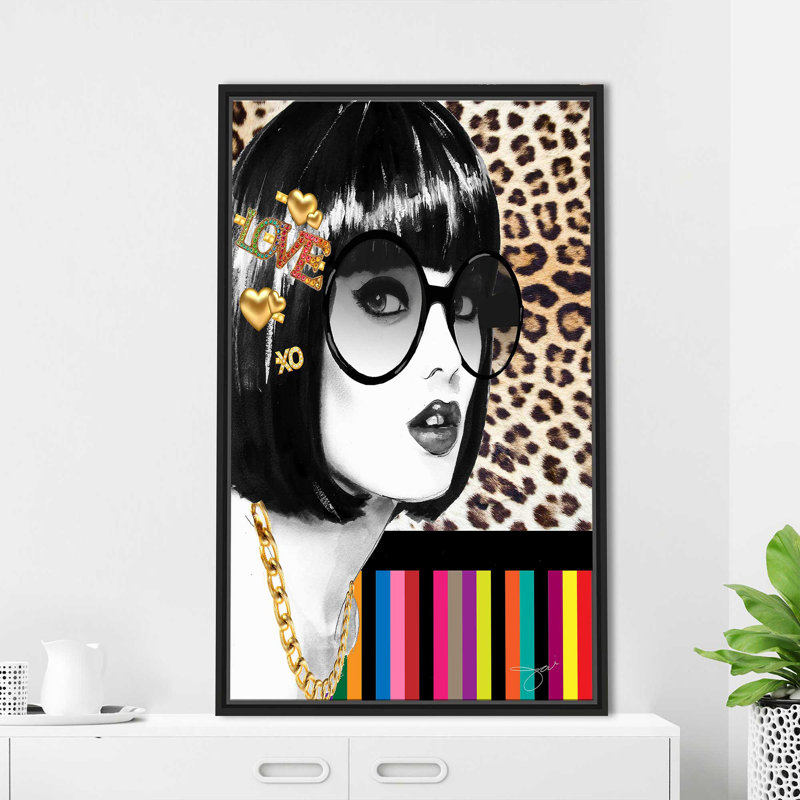 «Love Clip (Vertical)» par Jodi - impression, Cadre flottant noir, H 51,5 po x l 31,5 po x P 2 po