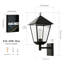 European Style Outdoor Wall Light Black E27, Tall 17.7 Inch/45cm Exterior Sconce for Porch and Entry