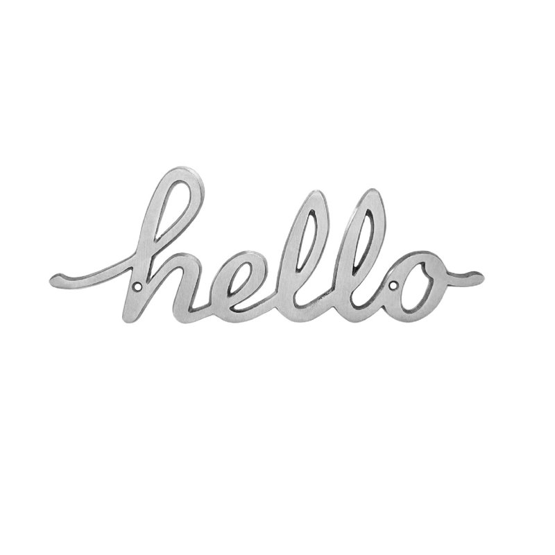 «Hello Door Greeting», Nickel satiné