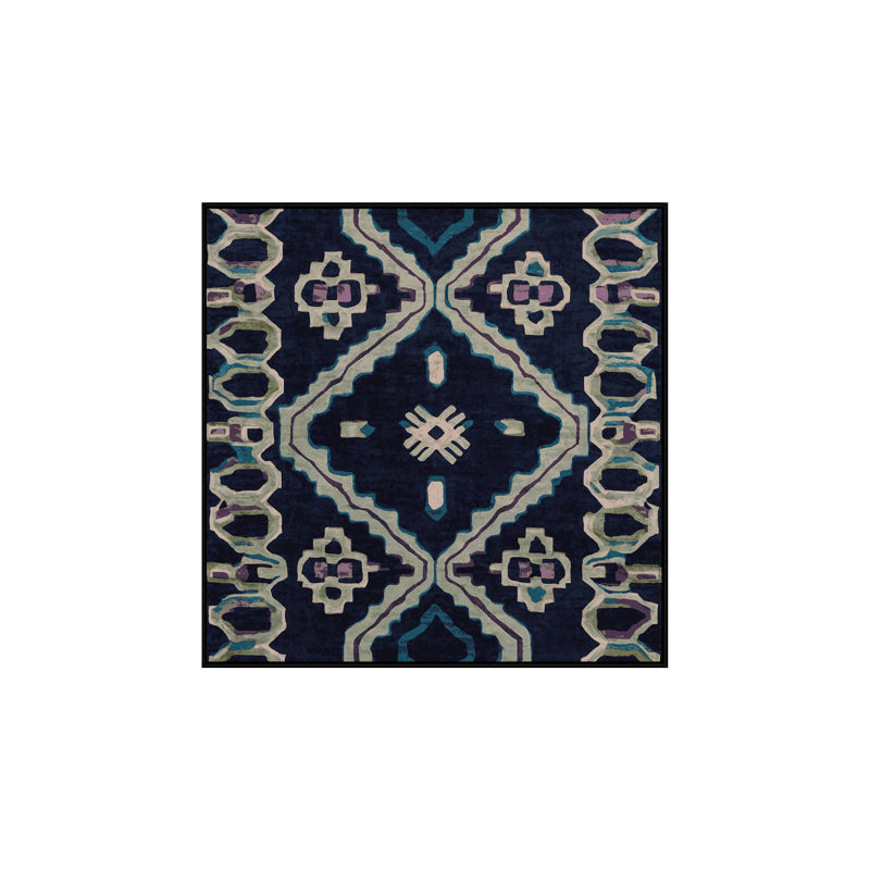 Machine Washable Gray Area Rug, Square 4'
