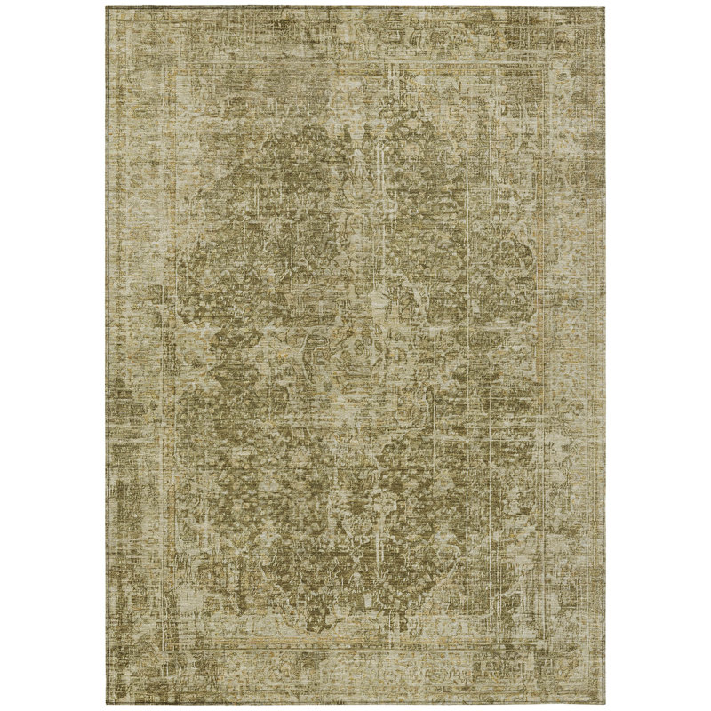 Scarlune Brown Washable Indoor-Outdoor Rug - LOOMLAN, 8' x 10'