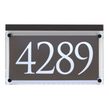 Metallic Crystal LED Lighted Trajan Engraved 1-Line Address Sign