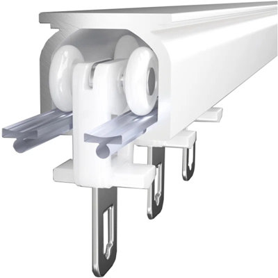 Tringle à rideaux à fixation au plafond, rail en alliage d'aluminium robuste de 39,4 po x 2 po, tringle à rideaux simple ultra silencieuse, mur ou plafond