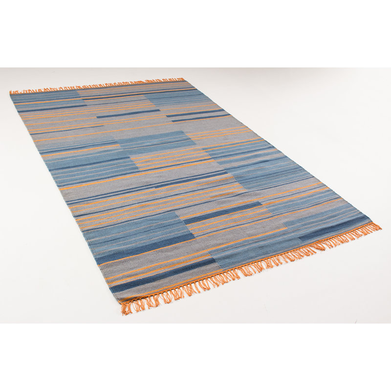 Turquoise Geometric Hand Woven Area Rug, Runner 70 x 250cm