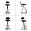 Tabouret de bar rond en velours sans accoudoirs avec dossier, ensemble de 2 chaises de comptoir rembourrées pour la salle à manger, îlot de cuisine