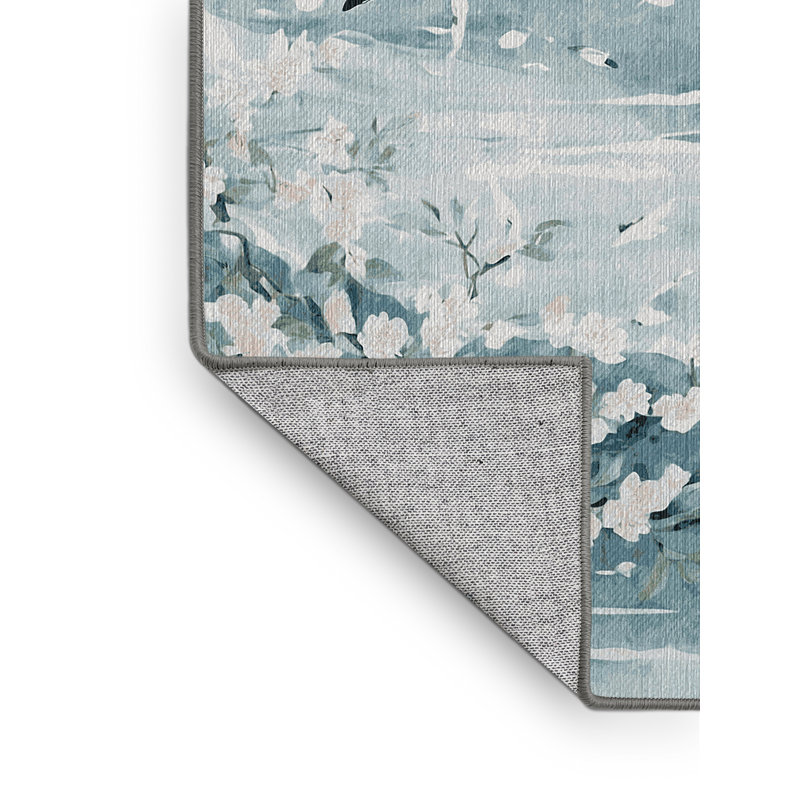 Machine Washable Gray Area Rug, Round 3'